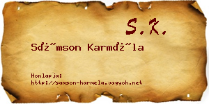 Sámson Karméla névjegykártya